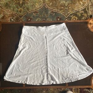 Prana White Midi A-Line Skirt High-Low Casual